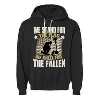 Americans We Stand For The Flag Kneel For The Fallen Garment-Dyed Fleece Hoodie