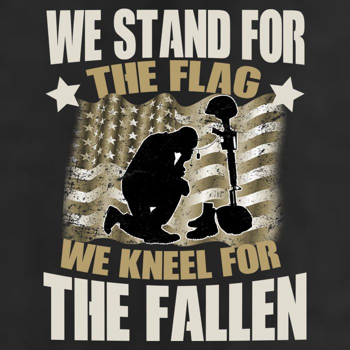 Americans We Stand For The Flag Kneel For The Fallen Garment-Dyed Fleece Hoodie