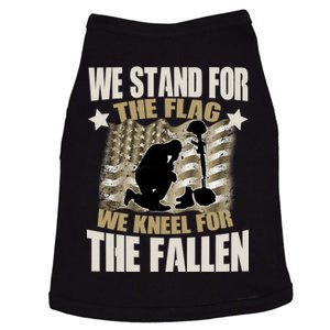 Americans We Stand For The Flag Kneel For The Fallen Doggie Tank