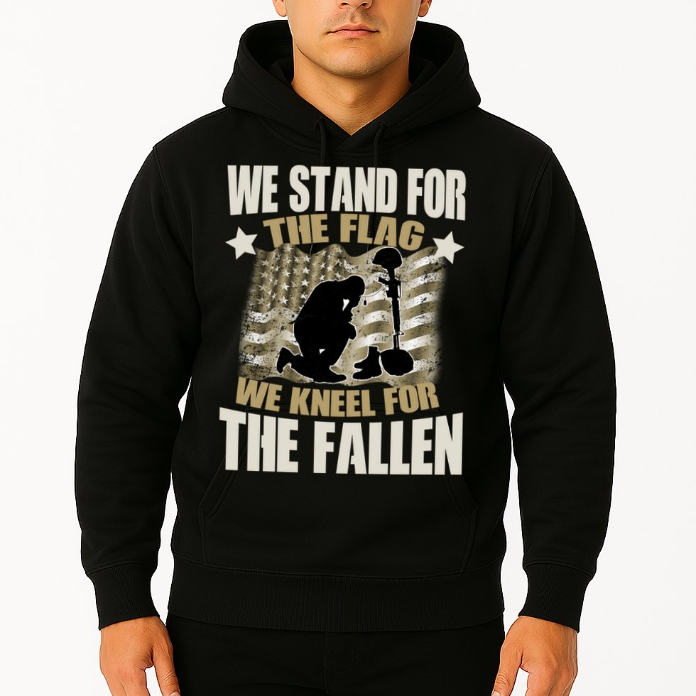 Americans We Stand For The Flag Kneel For The Fallen Hoodie