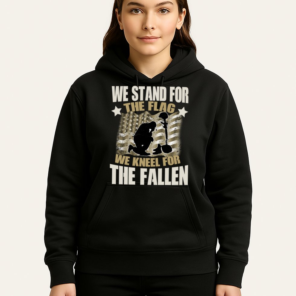 Americans We Stand For The Flag Kneel For The Fallen Hoodie