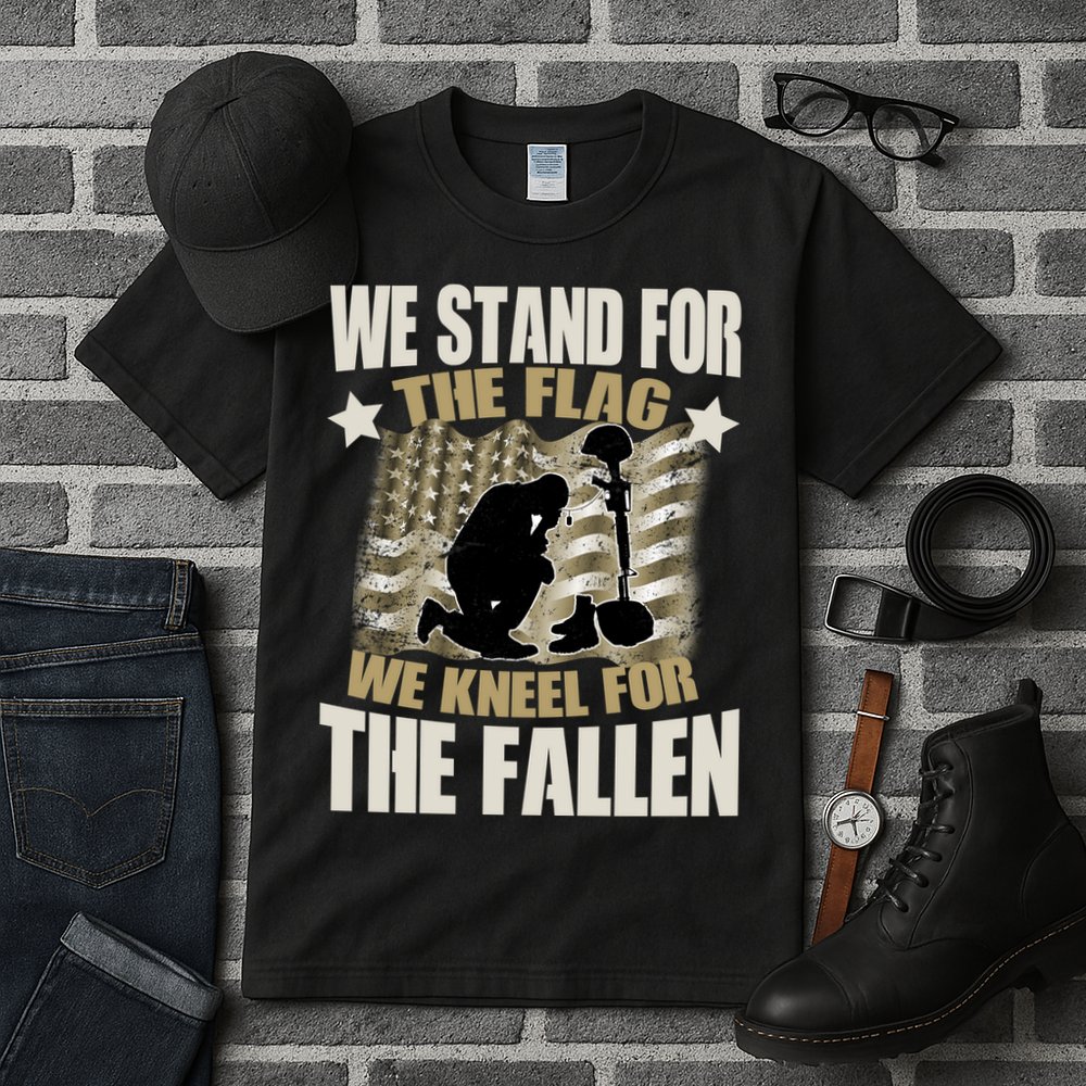 Americans We Stand For The Flag Kneel For The Fallen Tall T-Shirt