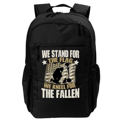 Americans We Stand For The Flag Kneel For The Fallen Backpack