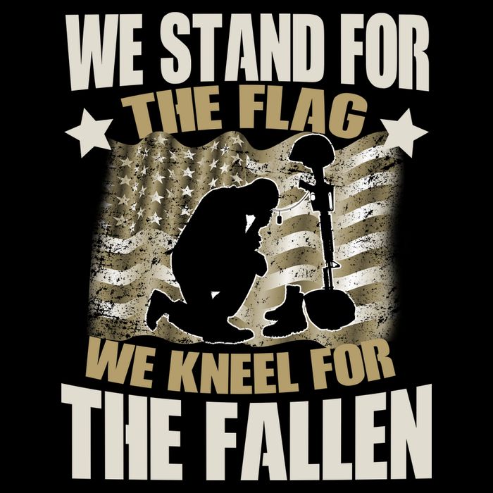 Americans We Stand For The Flag Kneel For The Fallen 7-Panel Snapback Hat