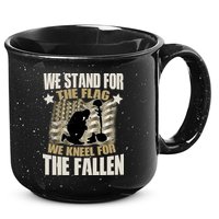 Americans We Stand For The Flag Kneel For The Fallen 15oz Campfire Ceramic Mug