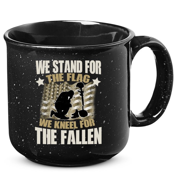 Americans We Stand For The Flag Kneel For The Fallen 15oz Campfire Ceramic Mug