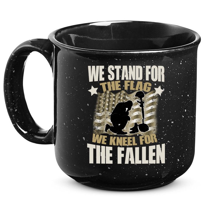 Americans We Stand For The Flag Kneel For The Fallen 15oz Campfire Ceramic Mug