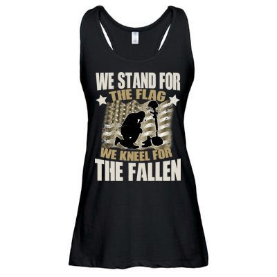 Americans We Stand For The Flag Kneel For The Fallen Ladies Essential Flowy Tank