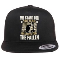 Americans We Stand For The Flag Kneel For The Fallen Flat Bill Trucker Hat