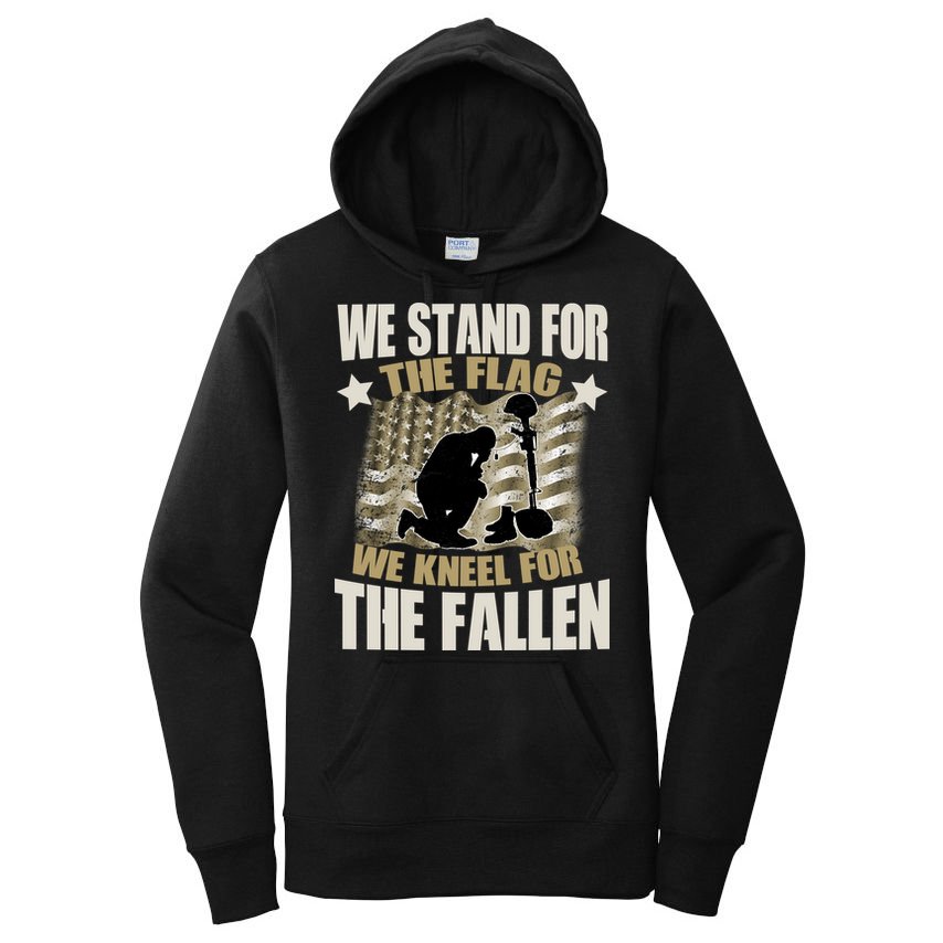 Americans We Stand For The Flag Kneel For The Fallen Women's Pullover Hoodie