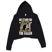Americans We Stand For The Flag Kneel For The Fallen Crop Fleece Hoodie
