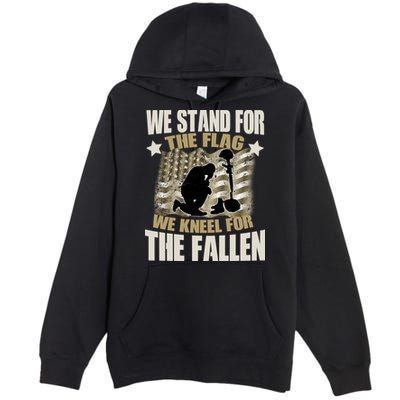Americans We Stand For The Flag Kneel For The Fallen Premium Pullover Hoodie