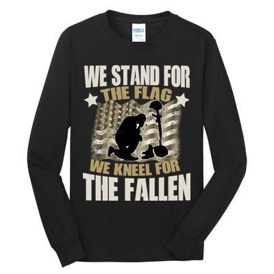 Americans We Stand For The Flag Kneel For The Fallen Tall Long Sleeve T-Shirt