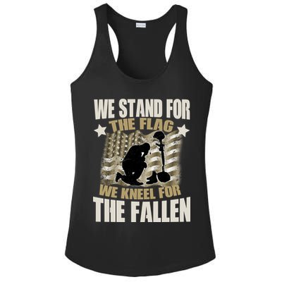 Americans We Stand For The Flag Kneel For The Fallen Ladies PosiCharge Competitor Racerback Tank