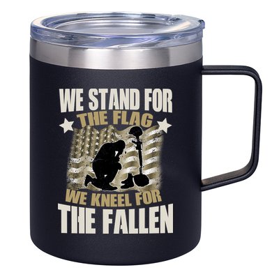 Americans We Stand For The Flag Kneel For The Fallen 12oz Stainless Steel Coffee Mug