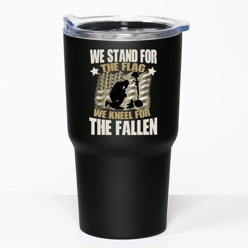 Americans We Stand For The Flag Kneel For The Fallen Tumbler