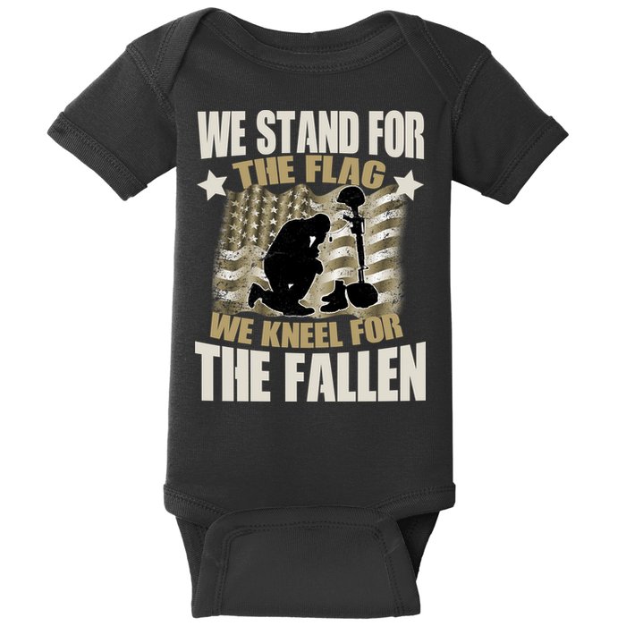 Americans We Stand For The Flag Kneel For The Fallen Baby Bodysuit