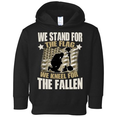 Americans We Stand For The Flag Kneel For The Fallen Toddler Hoodie