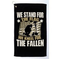 Americans We Stand For The Flag Kneel For The Fallen Golf Towel