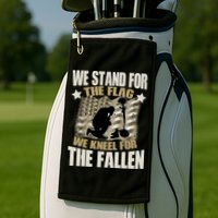 Americans We Stand For The Flag Kneel For The Fallen Golf Towel