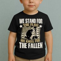 Americans We Stand For The Flag Kneel For The Fallen Toddler T-Shirt