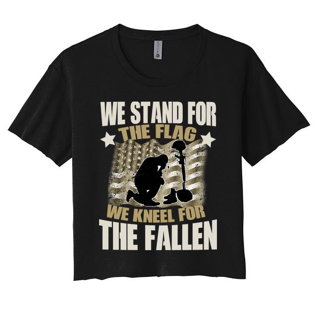 Americans We Stand For The Flag Kneel For The Fallen Crop Top