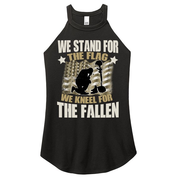 Americans We Stand For The Flag Kneel For The Fallen Women's Perfect Tri Rocker Tank