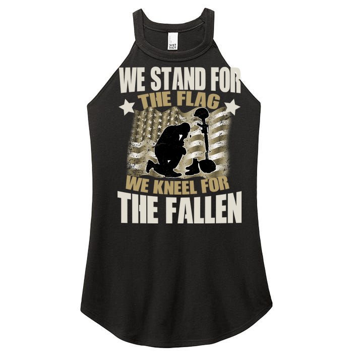 Americans We Stand For The Flag Kneel For The Fallen Women’s Perfect Tri Rocker Tank