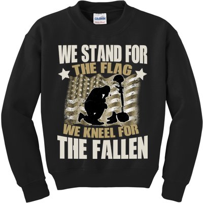 Americans We Stand For The Flag Kneel For The Fallen Kids Sweatshirt