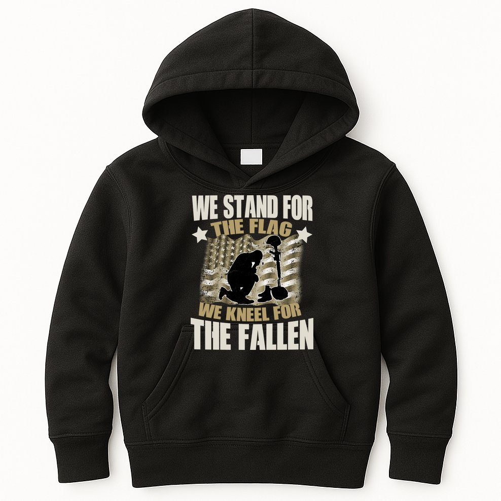 Americans We Stand For The Flag Kneel For The Fallen Kids Hoodie