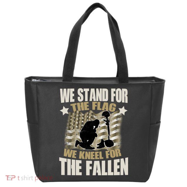 Americans We Stand For The Flag Kneel For The Fallen Zip Tote Bag