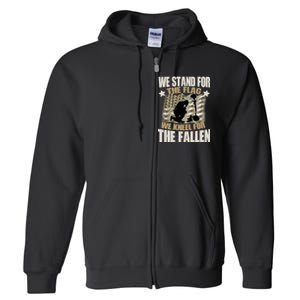 Americans We Stand For The Flag Kneel For The Fallen Full Zip Hoodie