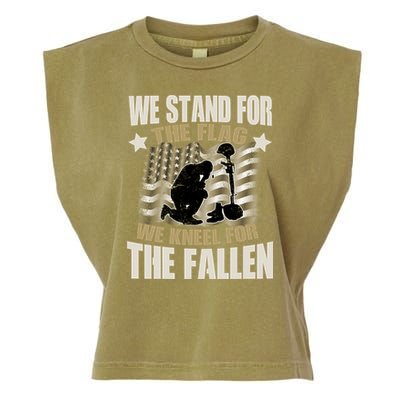 Americans We Stand For The Flag Kneel For The Fallen Garment-Dyed Women's Muscle Tee