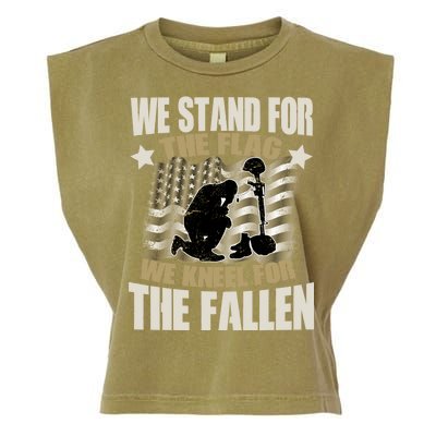 Americans We Stand For The Flag Kneel For The Fallen Garment-Dyed Women's Muscle Tee