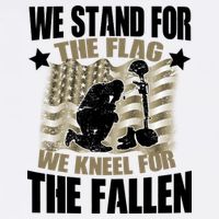 Americans We Stand For The Flag Kneel For The Fallen Garment-Dyed Sweatshirt