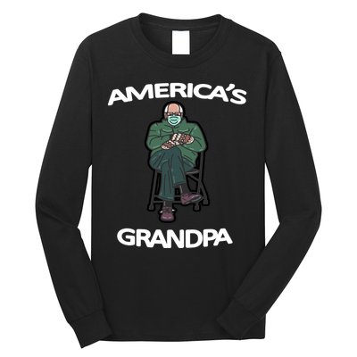 America's Grandpa Bernie Sanders Mitten Meme Long Sleeve Shirt