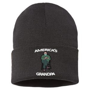 America's Grandpa Bernie Sanders Mitten Meme Sustainable Knit Beanie