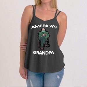 America's Grandpa Bernie Sanders Mitten Meme Women's Strappy Tank