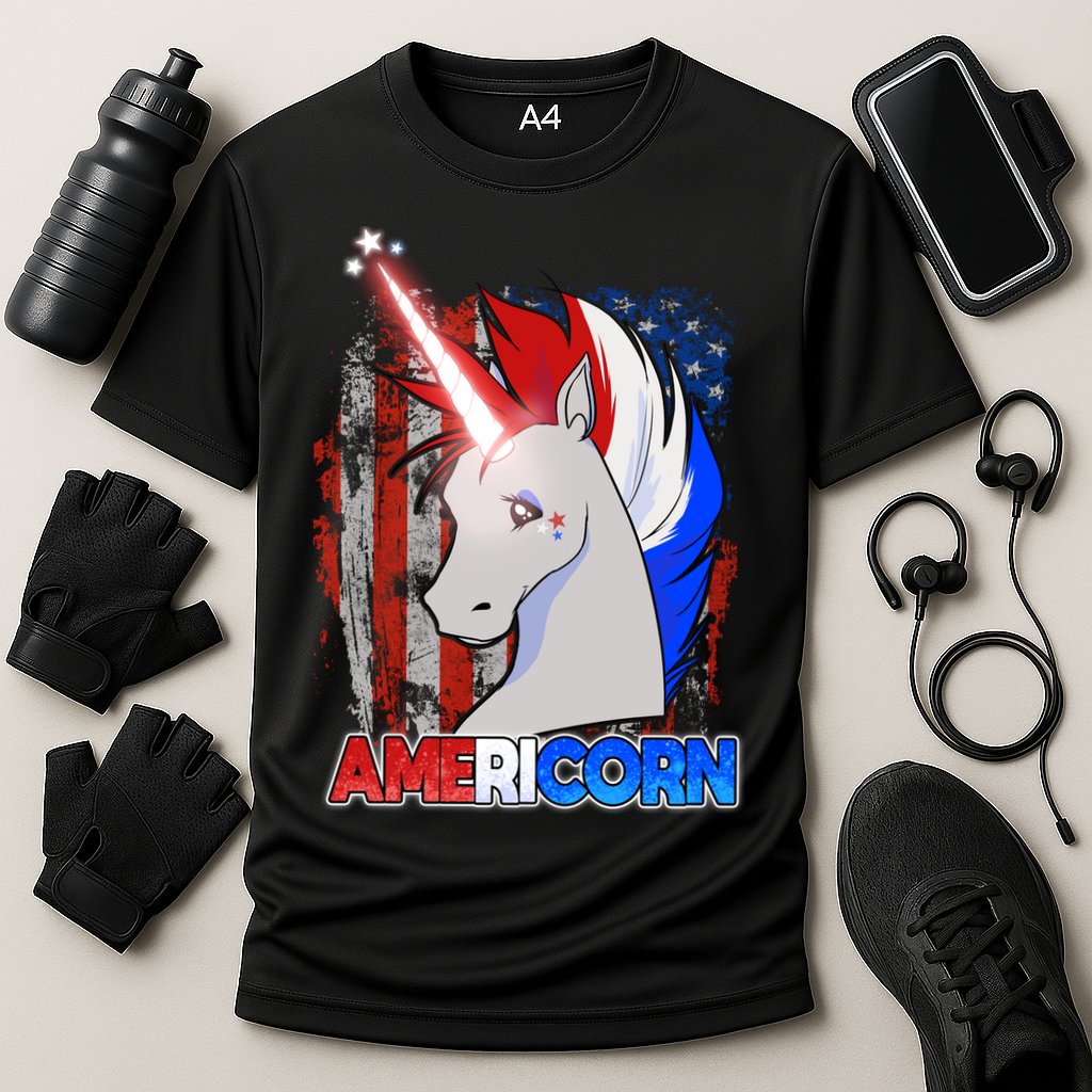 Americorn Unicorn Flag Performance Shirt
