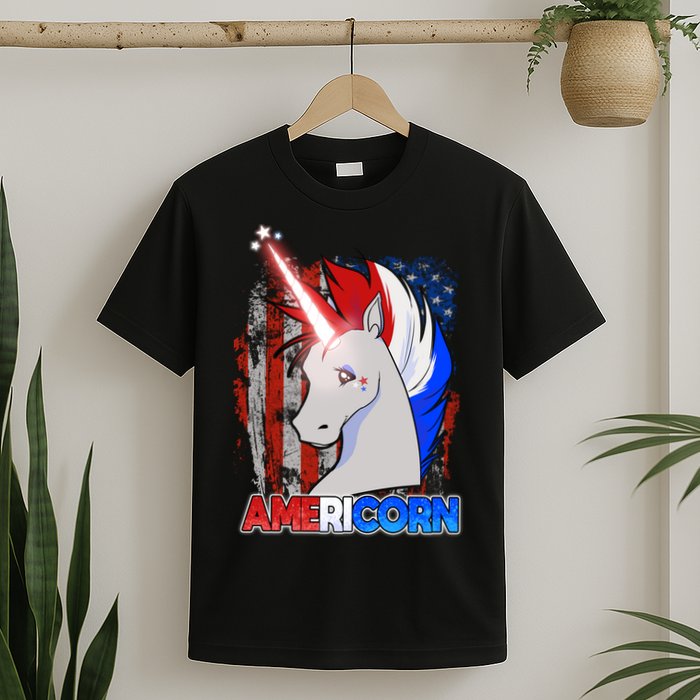 Americorn Unicorn Flag T-Shirt