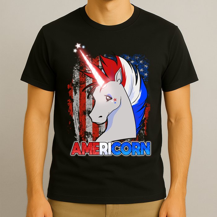 Americorn Unicorn Flag T-Shirt