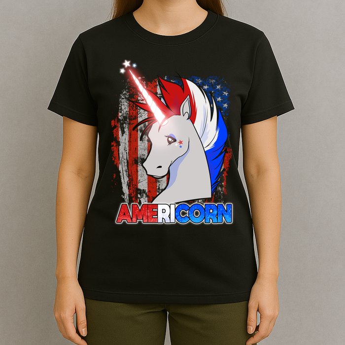 Americorn Unicorn Flag T-Shirt