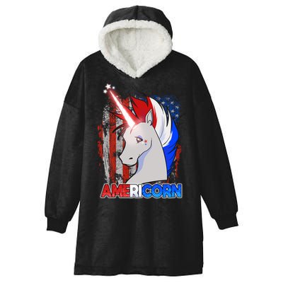 Americorn Unicorn Flag Hooded Wearable Blanket