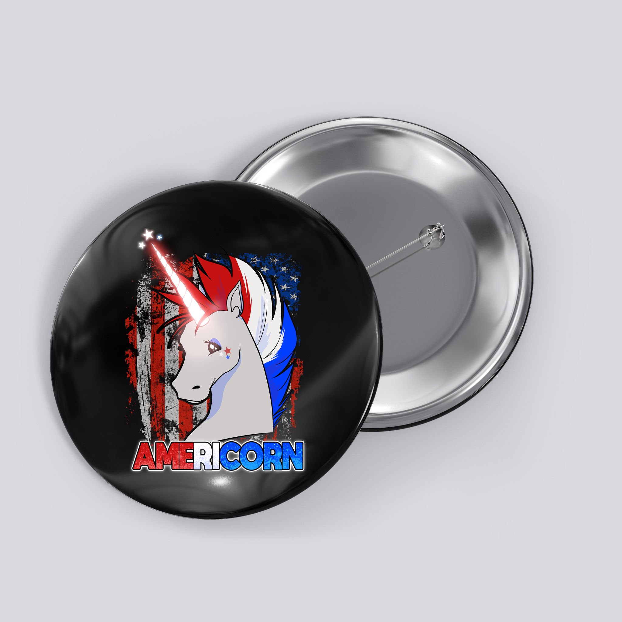 Americorn Unicorn Flag Button
