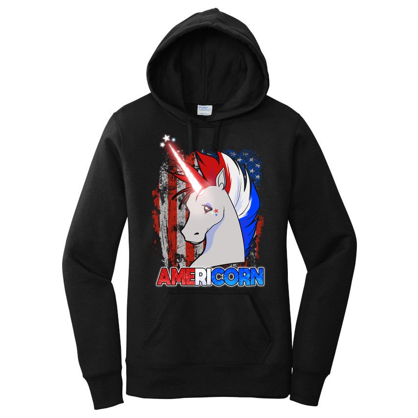 Americorn Unicorn Flag Women's Pullover Hoodie