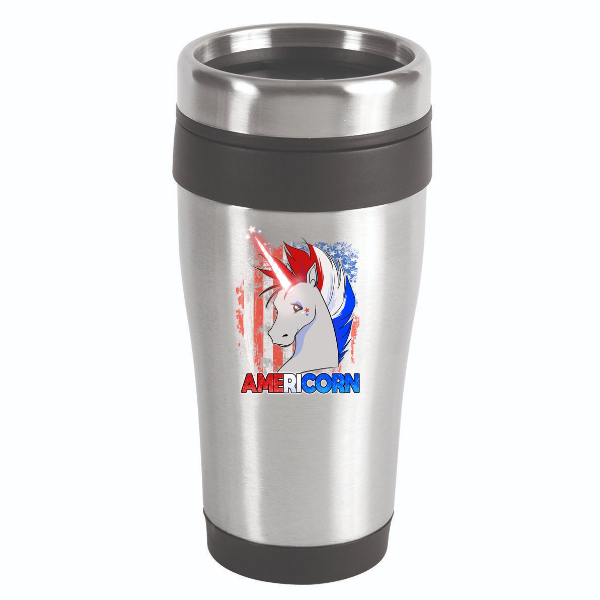 Americorn Unicorn Flag 16oz Travel Tumbler