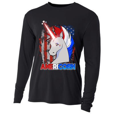 Americorn Unicorn Flag Cooling Performance Long Sleeve Crew