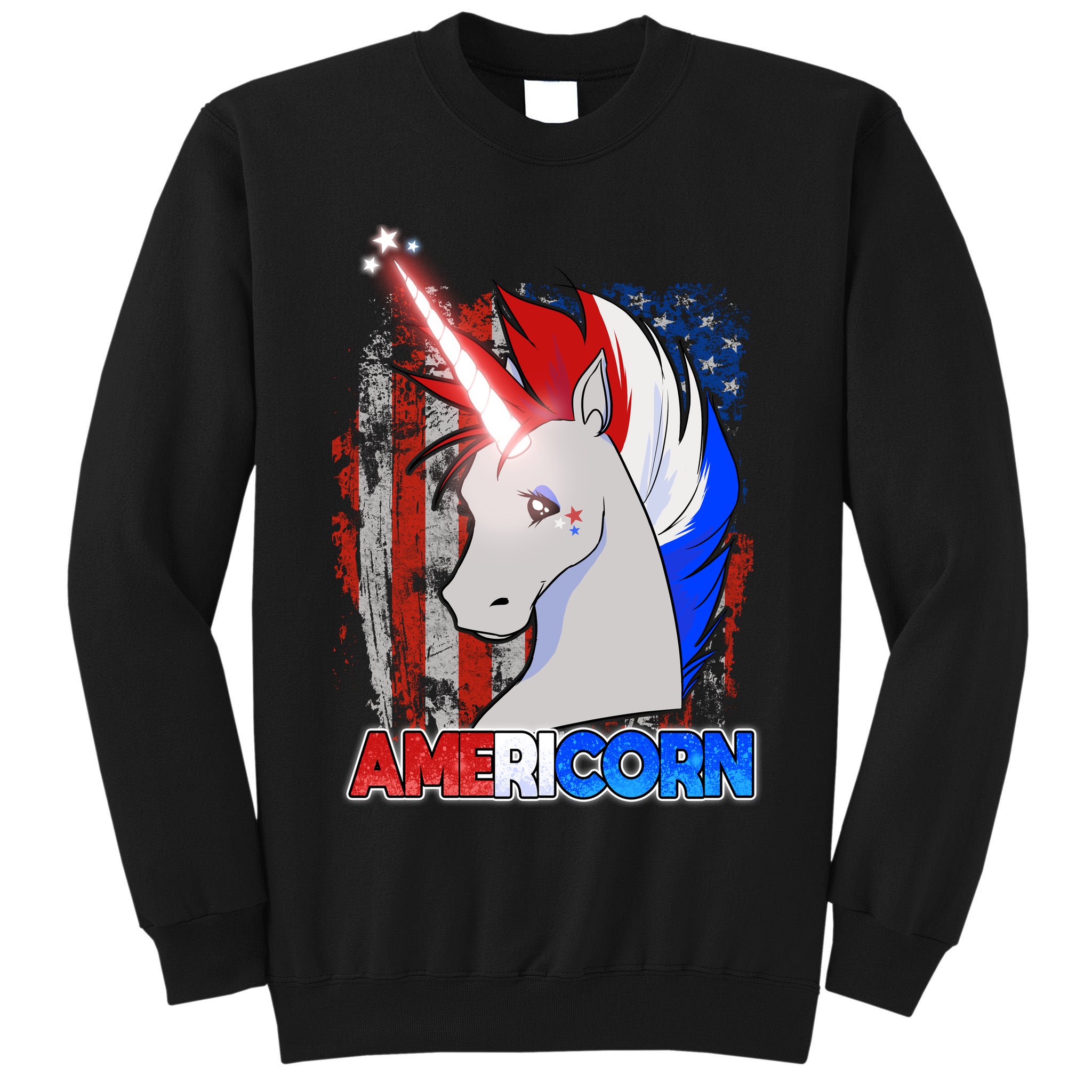 Americorn Unicorn Flag Tall Sweatshirt