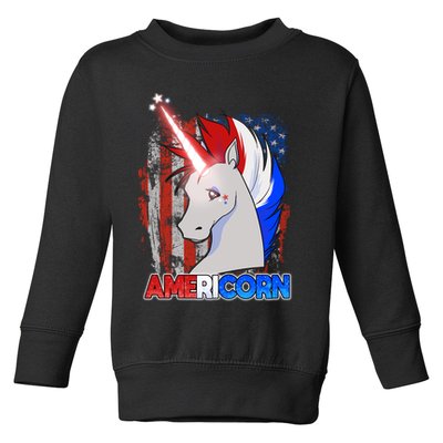 Americorn Unicorn Flag Toddler Sweatshirt