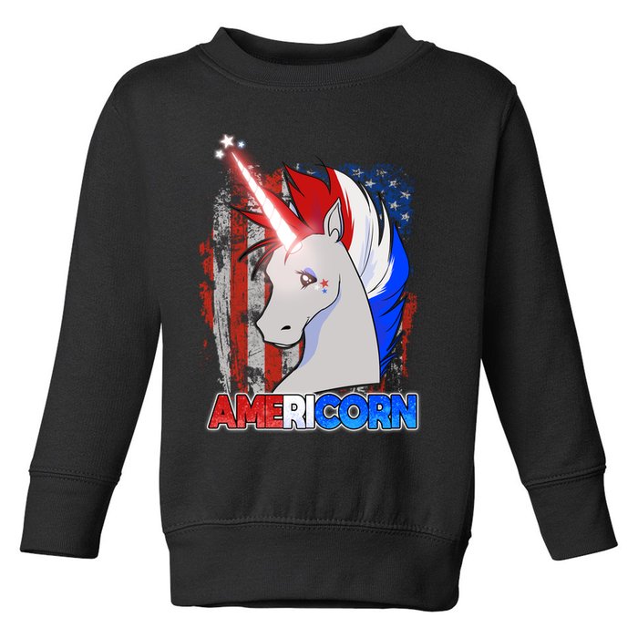 Americorn Unicorn Flag Toddler Sweatshirt